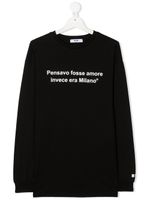 Msgm Kids TEEN slogan print T-shirt - Black - thumbnail