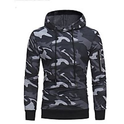 Men's Zip Up Hoodie Sweatshirt Camo  Camouflage Print Casual Daily Sports Other Prints Sportswear Basic Hoodies Sweatshirts  Army Green Dark Gray Lightinthebox