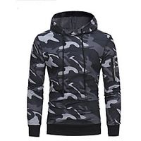 Men's Zip Up Hoodie Sweatshirt Camo  Camouflage Print Casual Daily Sports Other Prints Sportswear Basic Hoodies Sweatshirts  Army Green Dark Gray Lightinthebox - thumbnail