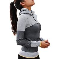 Women's Seamless Sports Pullover Running Fitness Yoga Gym Fleece Lightweight Breathable Jacket Long Sleeve Hooded Sports Lightinthebox - thumbnail