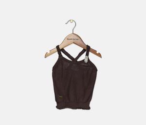 Toddler Girls Pullover Textured Tops  Brown