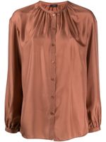 Joseph band-collar gathered satin blouse - thumbnail