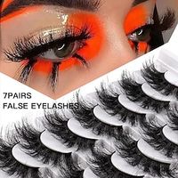 Eyelash Extensions 14 pcs Waterproof Fashionable Design Women Volumized Curly Cosplay Fiber School Wedding Party Full Strip Lashes Crisscross Thick - Makeup Daily Makeup Halloween Makeup Party Makeup Lightinthebox - thumbnail