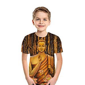 Kids Boys' T shirt Tee Short Sleeve Graphic Print Brown Children Tops Summer Active Regular Fit 3-13 Years miniinthebox