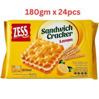 Zess Sandwich Cracker, Lemon, 180 Gm Pack Of 24 (UAE Delivery Only)