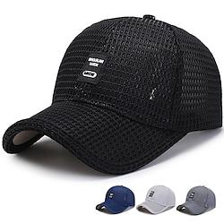 Men's Baseball Cap Sun Hat Trucker Hat Black Blue Polyester Mesh Fashion Casual Street Daily Plain Adjustable Sunscreen Breathable Lightinthebox