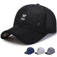 Men's Baseball Cap Sun Hat Trucker Hat Black Blue Polyester Mesh Fashion Casual Street Daily Plain Adjustable Sunscreen Breathable Lightinthebox - thumbnail