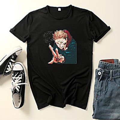 Inspired by Jujutsu Kaisen Yuji Itadori Cosplay Costume T-shirt Polyester  Cotton Blend Graphic Prints Printing Harajuku Graphic T-shirt For Women's  Men's Lightinthebox