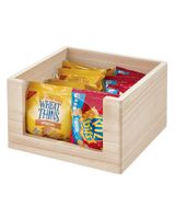 The Home Edit Wood Open Front All Purpose Bin 10 x 10 x 6 inch Natural