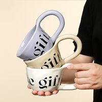 Gift Ceramic Mug, Coffee Mug, Ceramic Coffee Mug with Large Handle for Man,Woman,Dad,Mom, for LatteCappuccinoCocoaMilk, Dishwasher  Microwave Safe, Xmas Christmas Gift Lightinthebox - thumbnail