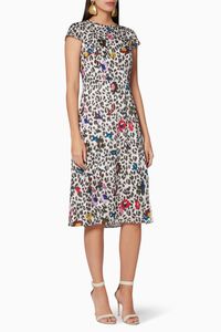 Stelaar Wilderness-Print Midi Dress