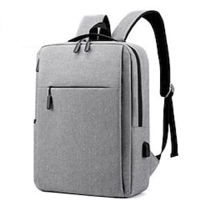 Men's Unisex School Bag Bookbag Functional Backpack Nylon Geometric Pattern Solid Color Waterproof Durable Zipper School Daily Formal Backpack black Backpack light grey Lightinthebox