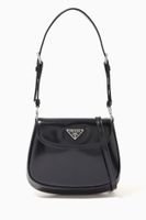Triangle Logo Cleo Mini Bag in Brushed Leather