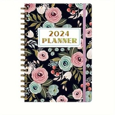 1pc 2024 Colorful Fresh Floral Pattern Notebook Planner Schedule Book Coil Notebook Daily Planner B6 Coil Planner For School Stationery Supplies Lightinthebox