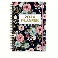 1pc 2024 Colorful Fresh Floral Pattern Notebook Planner Schedule Book Coil Notebook Daily Planner B6 Coil Planner For School Stationery Supplies Lightinthebox - thumbnail