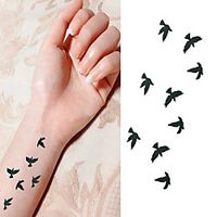 10Pcs Waterproof Temporary Tattoo Sticker Fly Birds Tattoo Fresh Small Size Girl Tatto Stickers Flash Tatoo Fake Tattoos Lightinthebox - thumbnail