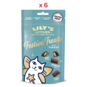 Lily's Kitchen Festive Treats with Turkey For Cats - 60G Pack Of 6