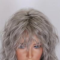 White Long Water Wave Hair Wigs With Bangs 20 Inch Synthetic Fiber Hair Replacement Wigs For Women For Anime Cosplay Halloween Costume Party Wear miniinthebox - thumbnail