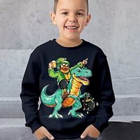 St. Patrick Boys 3D Dinosaur Sweatshirt Pullover Long Sleeve 3D Print Spring Fall Fashion Streetwear Cool Polyester Kids 3-12 Years Crew Neck Outdoor Casual Daily Regular Fit Lightinthebox - thumbnail