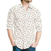 Men's Shirt 3D Print Floral Turndown Street Casual Button-Down Print Long Sleeve Tops Casual Fashion Breathable Beige Lightinthebox - thumbnail