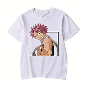 Men's Unisex Tee T shirt Hot Stamping Anime Graphic Prints Plus Size Fairy Tail Print Short Sleeve Casual Tops Cotton Basic Designer Big and Tall White Black Red miniinthebox