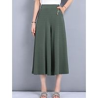 Women's Wide Leg Slacks Capri shorts Ankle-Length Active Fashion Outdoor Street claret Black XL 2XL Fall Winter Lightinthebox - thumbnail