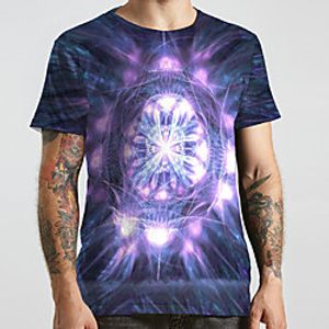 Men's Unisex Tee T shirt 3D Print Graphic Prints Star Plus Size Print Short Sleeve Casual Tops Basic Designer Big and Tall Purple miniinthebox