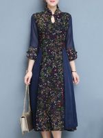 Chinese Style Printed Women Dresses