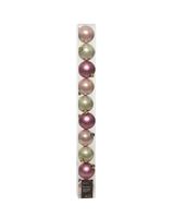 Kaemingk Decoris Baubles Shatterproof Matt Shiny Mix Pink Set