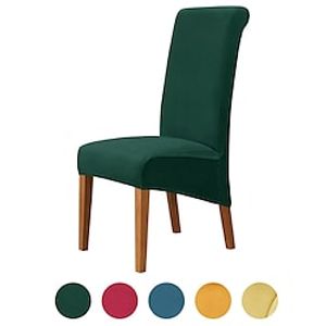 Velvet Plush Dining Chair Covers, Stretch Chair Cover, Spandex High back Chair Protector Covers Seat Slipcover with Elastic Band for Dining Room,Wedding, Ceremony, Banquet Lightinthebox