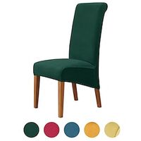 Velvet Plush Dining Chair Covers, Stretch Chair Cover, Spandex High back Chair Protector Covers Seat Slipcover with Elastic Band for Dining Room,Wedding, Ceremony, Banquet Lightinthebox - thumbnail