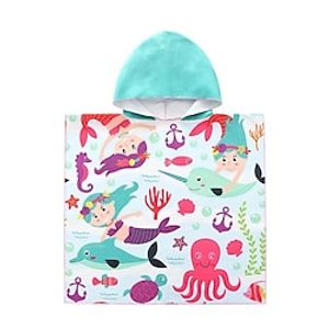 Children's Bath Towel Cape  Cartoon Digital Printing Cape Hooded Wearable Soft Microfiber Beach Towel miniinthebox