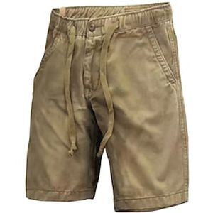 Men's Cargo Shorts Casual Shorts Plain Comfort Breathable Outdoor Daily Going out 100% Cotton Fashion Casual Black Army Green miniinthebox