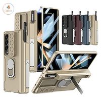 Phone Case For Samsung Galaxy Back Cover Z Fold 4 and Screen Protector Pencil Holder with Stand Solid Colored TPU miniinthebox - thumbnail