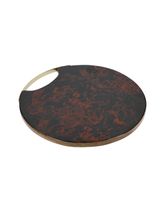 Artesa Mango Wood Round Serving Platter with Tortoiseshell Resin Finish