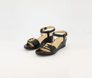 Womens Wedge Sandal  Black
