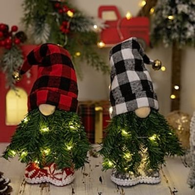 Christmas Decoration Supplies Creative Gnone Plush Christmas Tree Faceless Doll Ornaments Nordic Forest Glowing Dwarf 1pc Lightinthebox