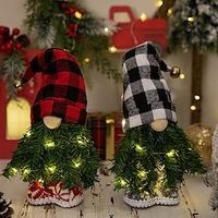 Christmas Decoration Supplies Creative Gnone Plush Christmas Tree Faceless Doll Ornaments Nordic Forest Glowing Dwarf 1pc Lightinthebox - thumbnail