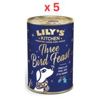 Lily's Kitchen Christmas Three Bird Feast Wet Dog Food - 400G Pack Of 5