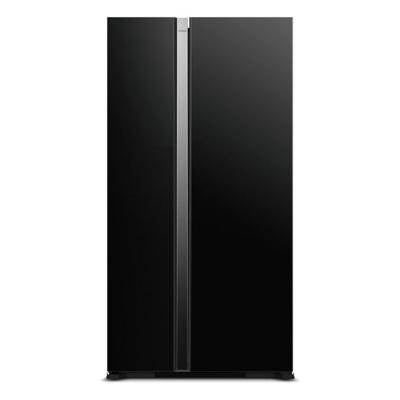 Hitachi 700L Gross Side by Side 2 Door Refrigerator No Frost ,Dual Fan Cooling, LED Control Panel, Twist Ice Maker, Door Alarm, Glass Black RS700PUK0GBK