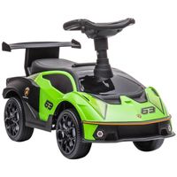 Megastar Ride On Licensed Lamborghini Signature Push-Along Stroller With Horn Engine Sound and Steering Wheel, Green - 660-g (UAE Delivery Only)