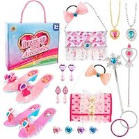 Children's Playhouse New Handbag Accessories Necklace Set Bow Crystal Shoe Set Box Scepter Crown Handbag Set Lightinthebox - thumbnail