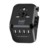 Xcell Universal Travel Adapter | 4 Fast Charging USB Ports | XL-ITC-110