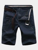 Casual Multi Pocket Cargo Shorts Straight Leg Plus Size Pants For Men