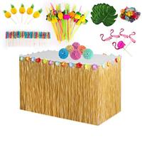 Party Hawaii Table Skirt Honeycomb Pineapple Flamingo Umbrella Fruit Straw Combination Festival Decoration Lightinthebox