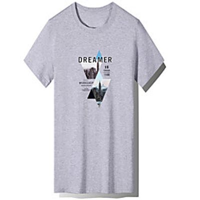 Men's Unisex Tee T shirt Hot Stamping Graphic Prints Letter Plus Size Print Short Sleeve Casual Tops Cotton Basic Fashion Designer Big and Tall White Black Light gray miniinthebox