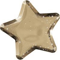 Ginger Ray Paper Plates - Star Shaped - Gold (Pack of 8) - thumbnail