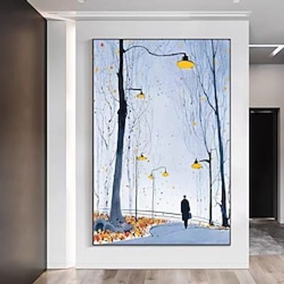 Wall Art Winter Oil Painting On Canvas Handpainted A Man Walk On The Street Handmade Winter Landscape Original Painting Home Wall Art Gifts No Frame miniinthebox Wall Art Winter Oil Painting On Canvas Handpainted A Man Walk On The Street Handmade Winter Landscape Original Painting Home Wall Art Gifts No Frame miniinthebox