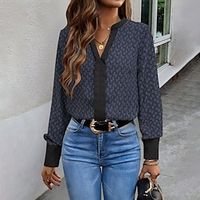 Women's Wrap Crop Top Black Red Dusty Blue Graphic Ruffle Long Sleeve Work Modern Boat Neck Form Fit Portrait Fleece lined Bell Sleeve Fall  Winter Lightinthebox - thumbnail
