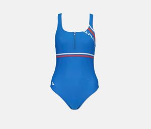 Womens Methea High Muscleback Swimwear  Blue Combo